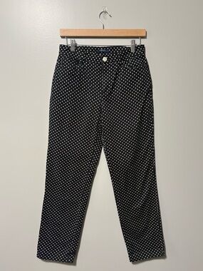 Chaps Classic Slim Straight Fit Mid Rise Polkadot Pants